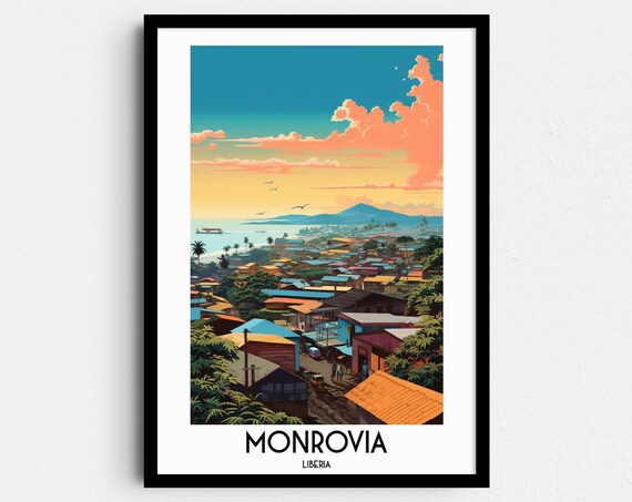 Monrovia Travel Wall Art Liberia Painting Gifts Africa Home Decor Prints Posters Handmade Art