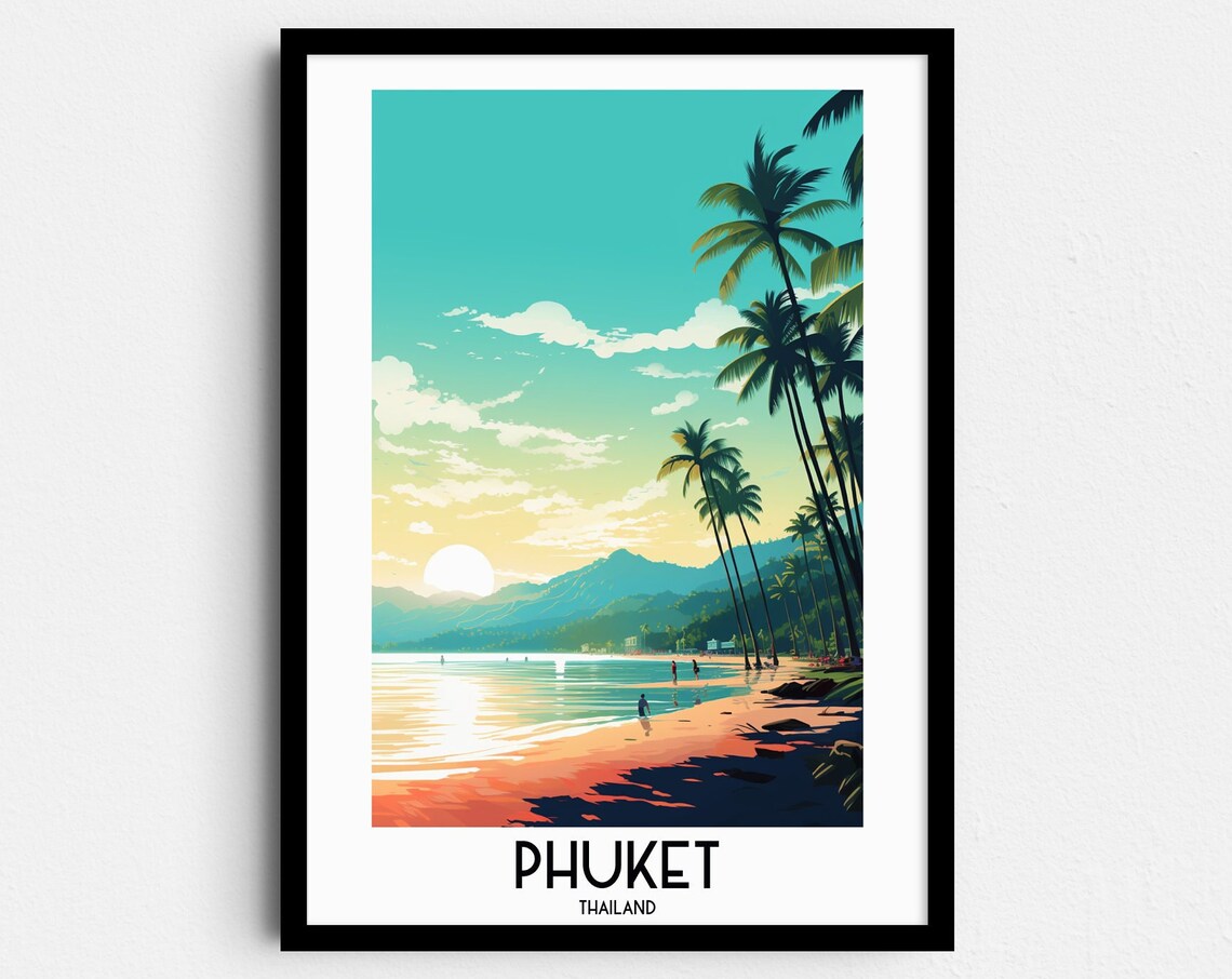 Phuket Travel Poster, Thailand Home Decor Prints