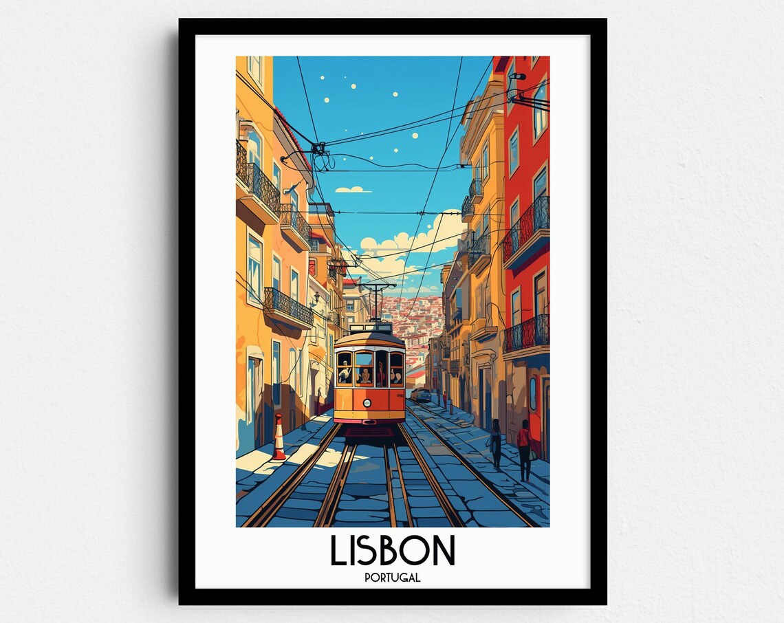 Lisbon Travel Poster, Portugal Home Decor Print