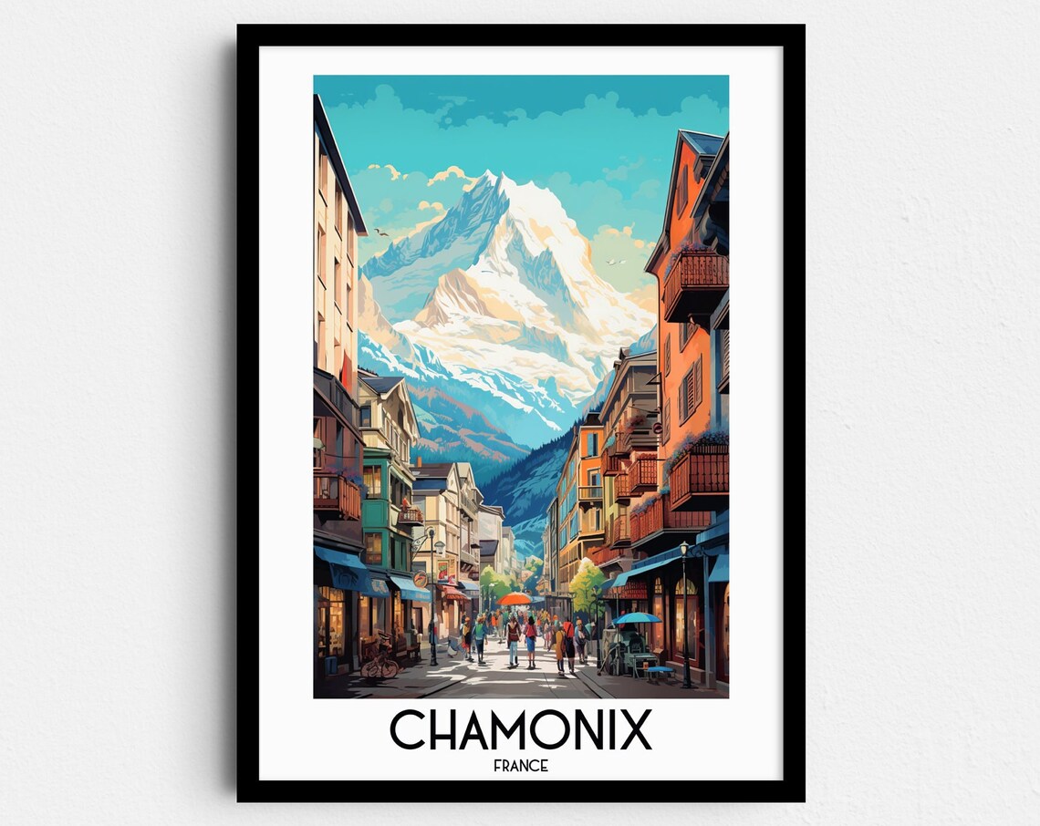 Chamonix Travel Poster, France Europe Wall Art