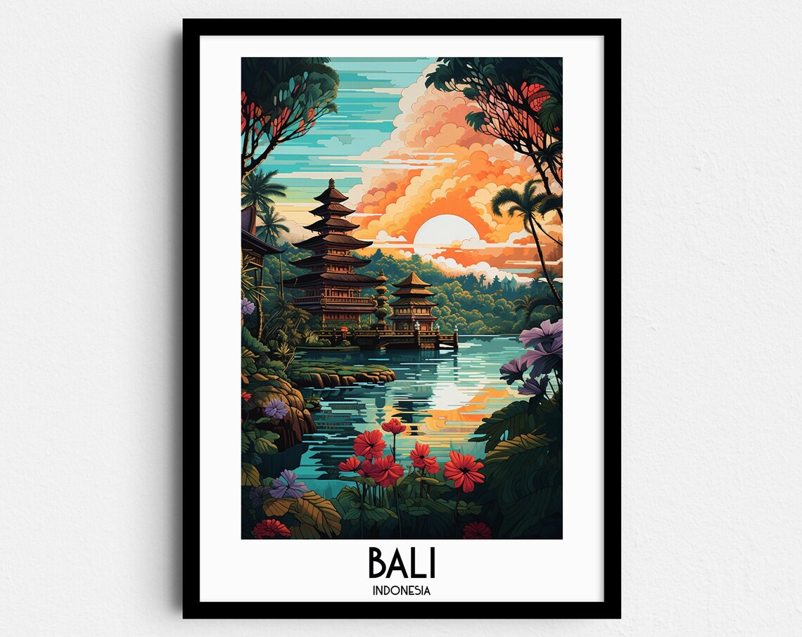 Bali Travel Poster, Indonesia Home Decor Print