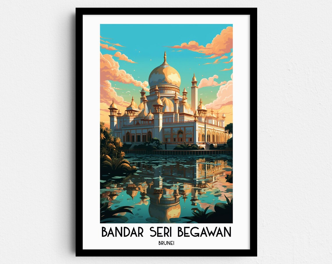 Bandar Seri Begawan Travel Poster, Brunei Wall Art