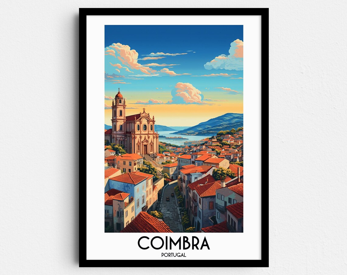 Coimbra Travel Poster, Portugal Home Decor Print
