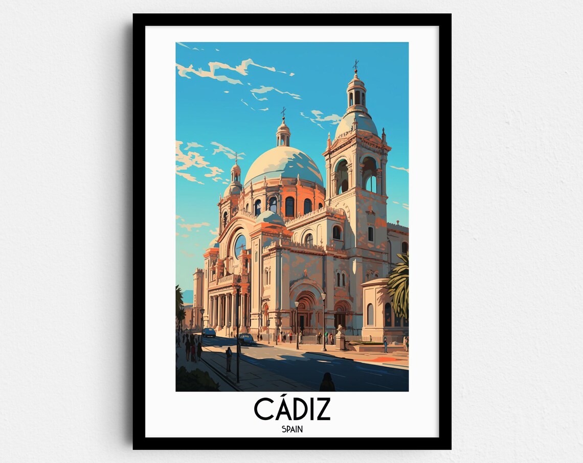 Cádiz Travel Poster, Spain Wall Art Print