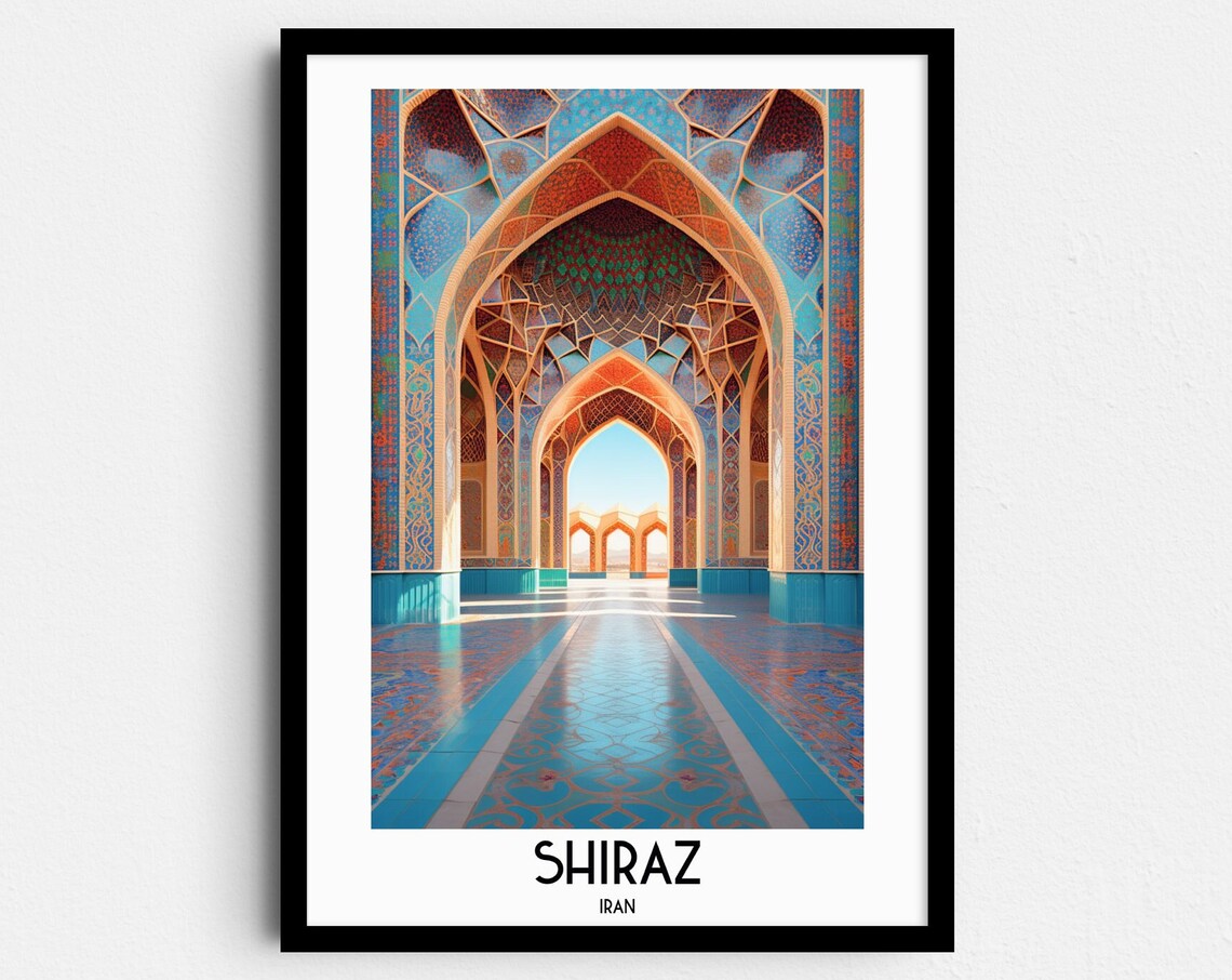 Shiraz Travel Poster, Iran Painting for Home Decor