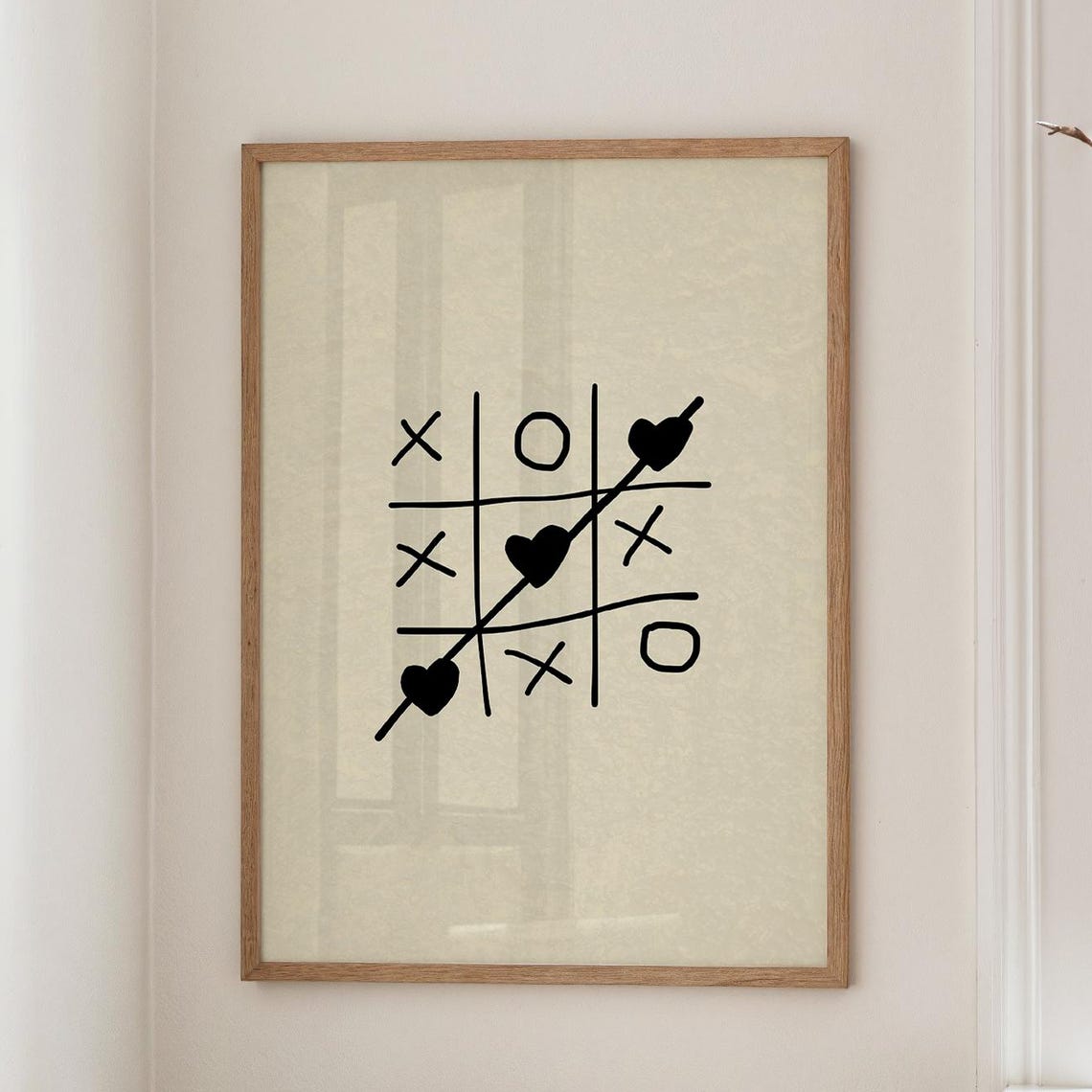 Tic Tac Toe Love Print Minimalist Romantic Wall Art Digital Download