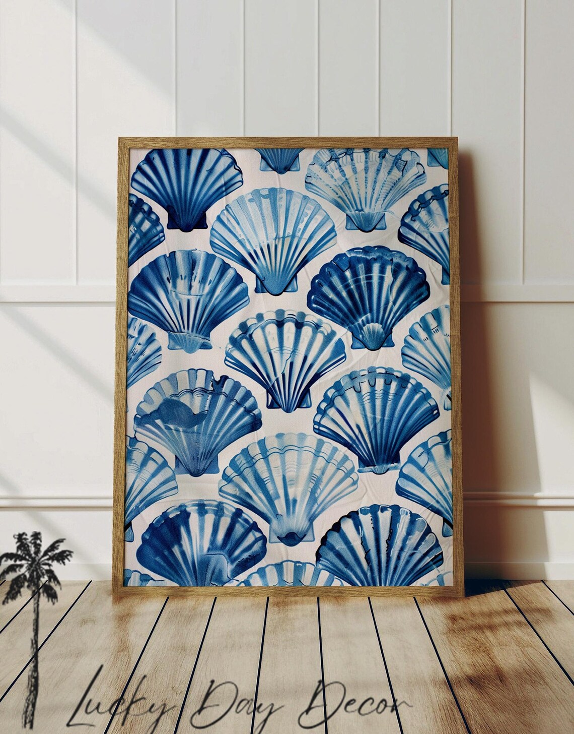 Shell Print, Watercolor Coastal Art Poster