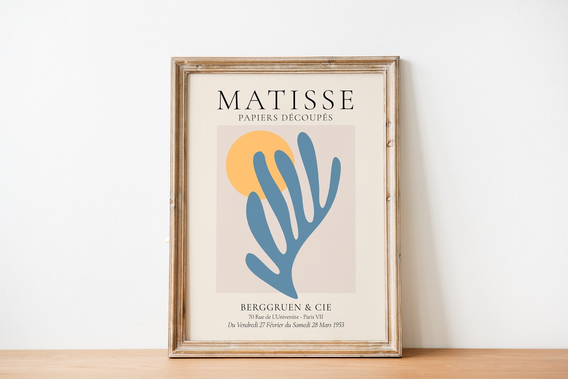 Matisse Blue Papiers Decoupes Cutout Sun Art Exhibition Print Poster