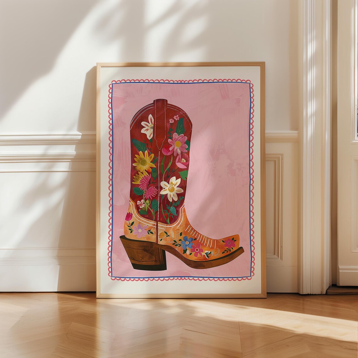 Cowboy Boots Vintage Western Poster, Southern Wall Art