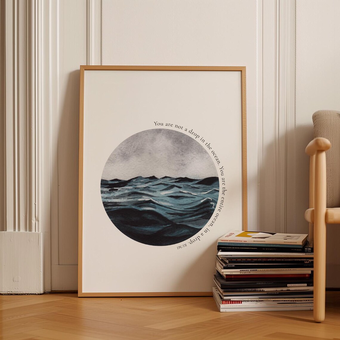 Rumi Ocean Quote Poster You Are The Entire Ocean In A Drop Wall Art Print - Image 3