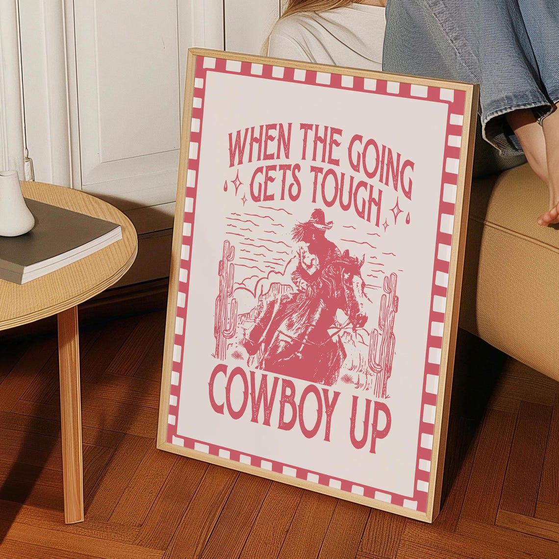 Cowboy Up Cowgirl Poster Cowboy Boots Print Minimalist Wild West Wall Art Rodeo Western Cowgirl Aesthetic Trendy Decor Western Wall Art - Image 3