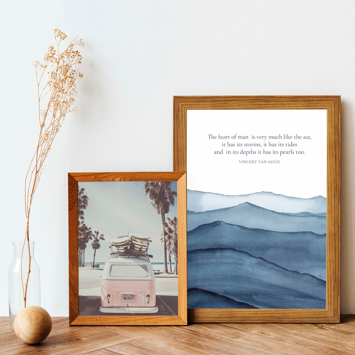 Vincent Van Gogh Heart Like The Sea Quote Blue Watercolor Wall Poster - Image 5