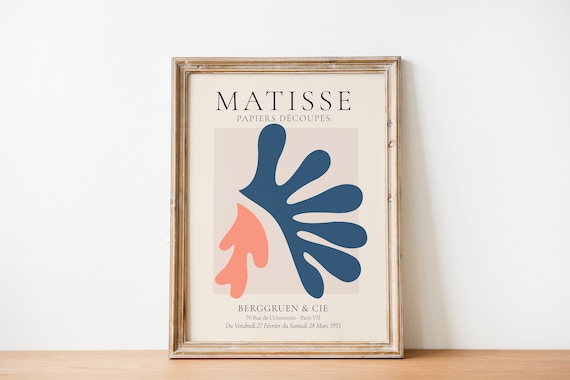 Henri Matisse Papiers Decoupes Navy Coral Exhibition Art Print Paris 1953