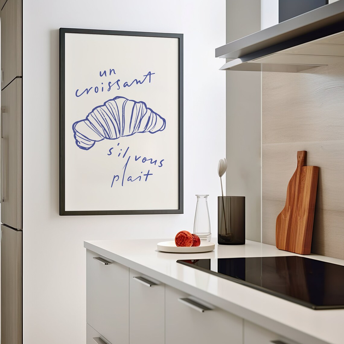 Croissant Poster, French Food Retro Minimalist Art Print - Image 2