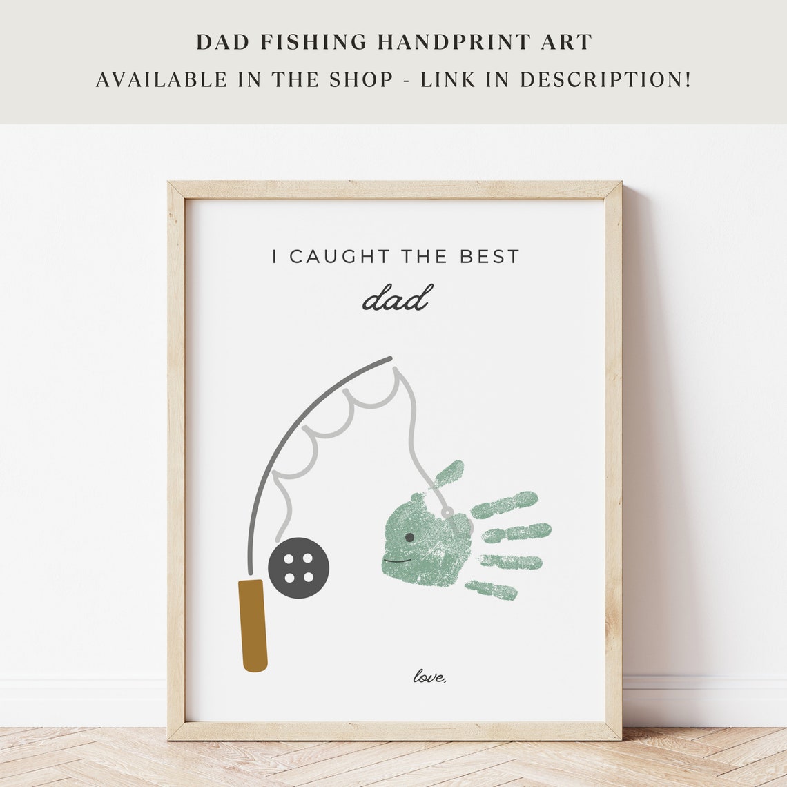 Grandpa Fish Handprint Art, Birthday Fishing Gift - Image 2