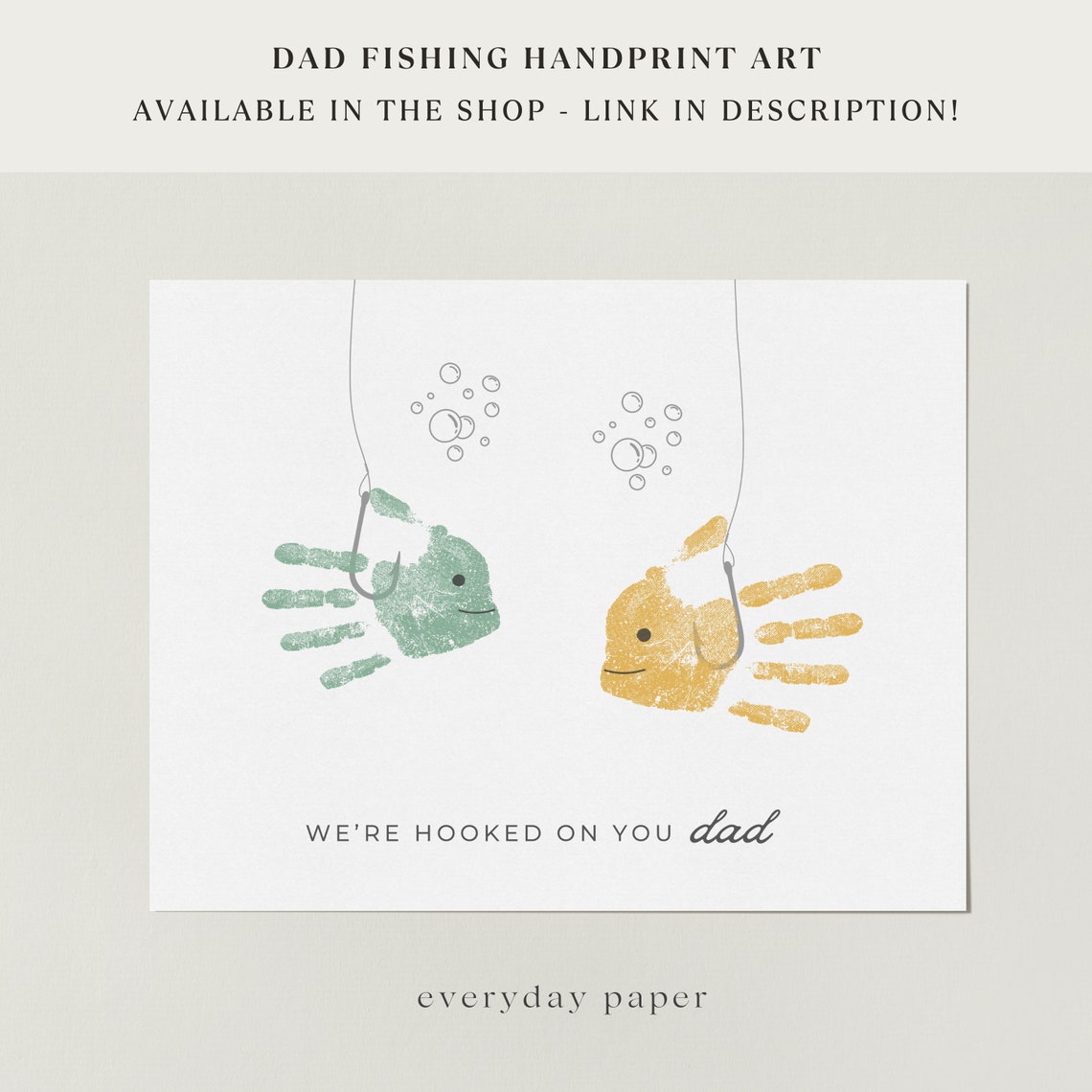Dad Fish Handprint Art, Fishing Birthday Card - Image 2