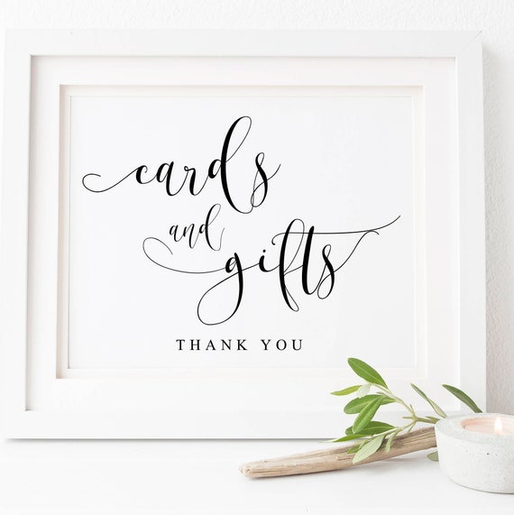 Wedding Cards and Gifts Sign, Gift Table Print