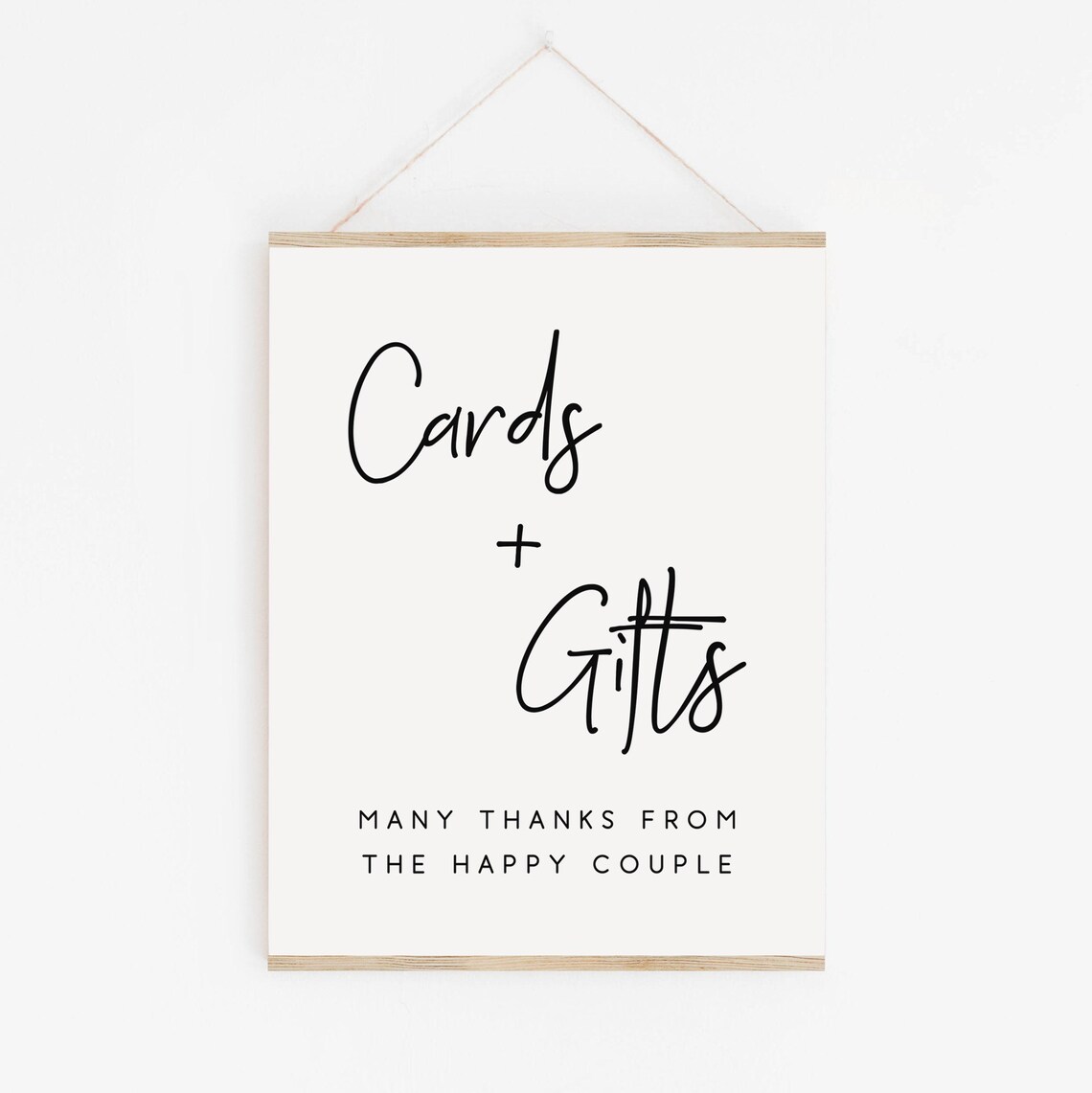 Cards And Gifts Sign Many Thanks From Happy Couple Wedding Print