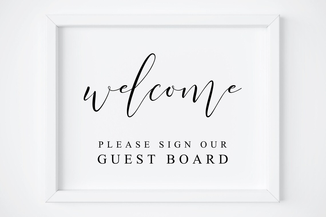 Wedding Guest Board Sign, Welcome Please Sign