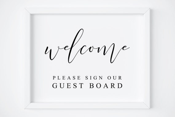 Wedding Guest Board Sign, Welcome Please Sign