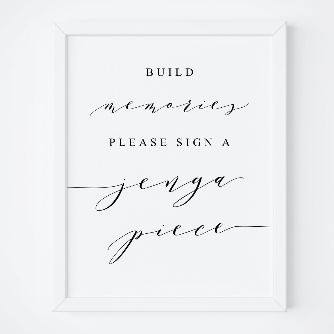 Build Memories Jenga Piece Sign Wedding Guestbook Game Print