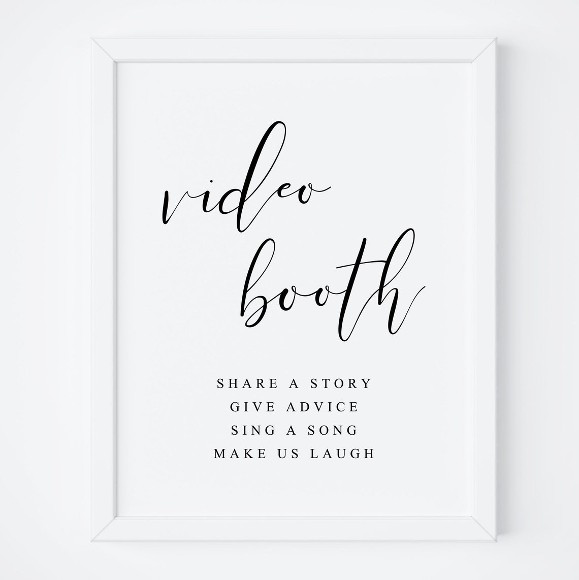 Video Booth Sign Share A Story Wedding Guest Message Booth Print