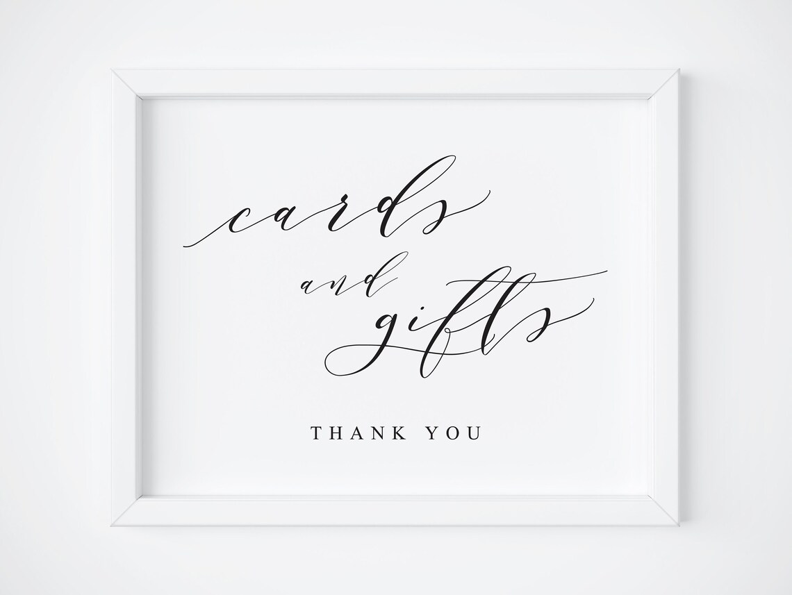 Cards And Gifts Wedding Reception Sign, Art Print