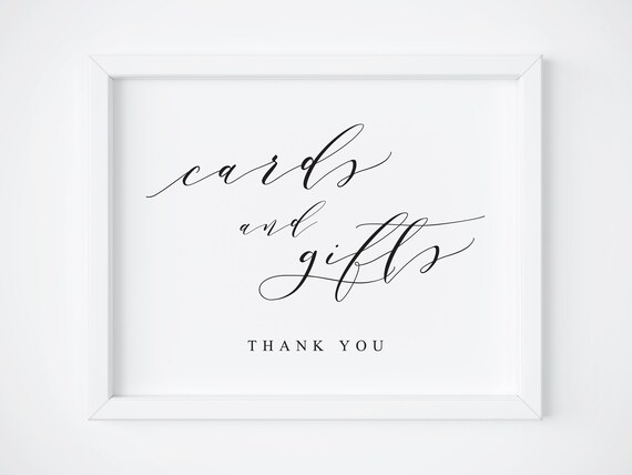 Cards And Gifts Wedding Reception Sign, Art Print