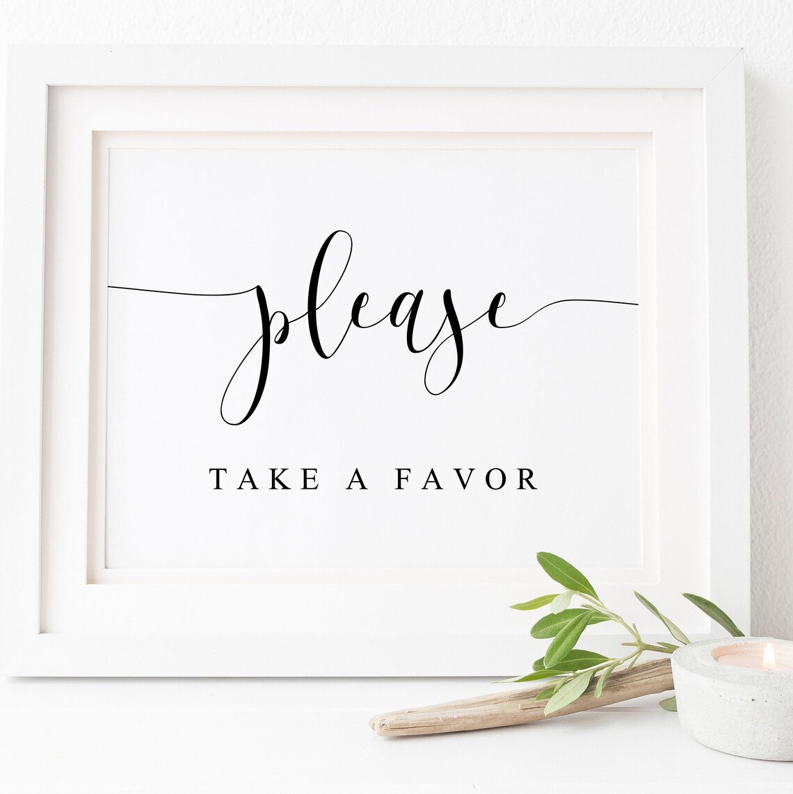 Please Take A Favor Wedding Favor Sign Art Print