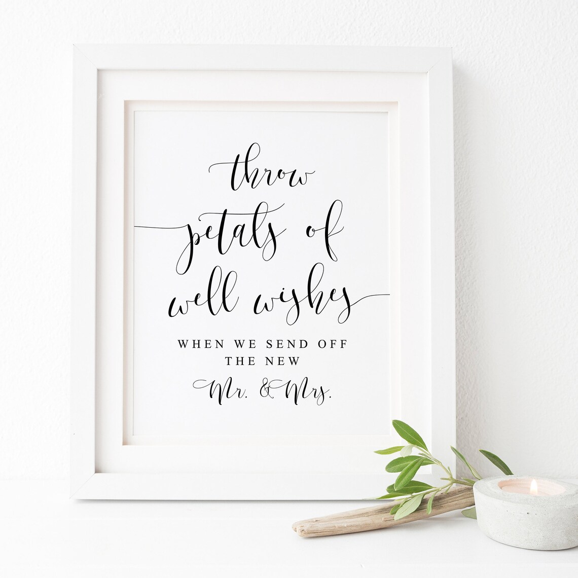 Throw Petals of Well Wishes Wedding Toss Sign