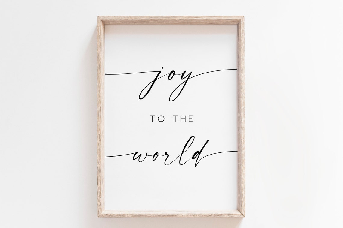 Joy to the World Christmas Holiday Script Calligraphy Poster
