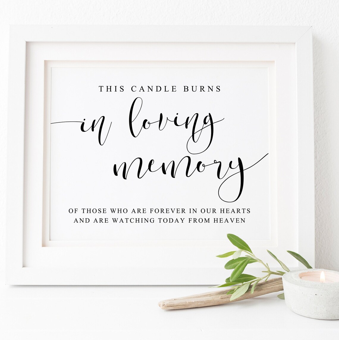 In Loving Memory Wedding Sign, Memorial Candle Art