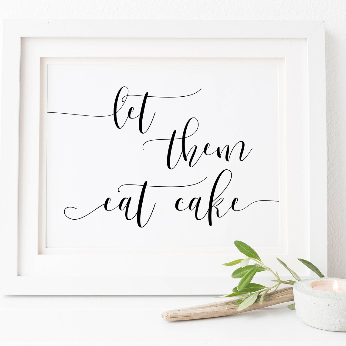 Let Them Eat Cake Wedding Sign Art Print