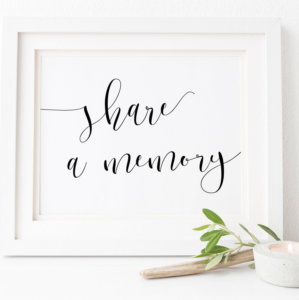 Share A Memory Wedding Memory Table Keepsake Sign Calligraphy Poster