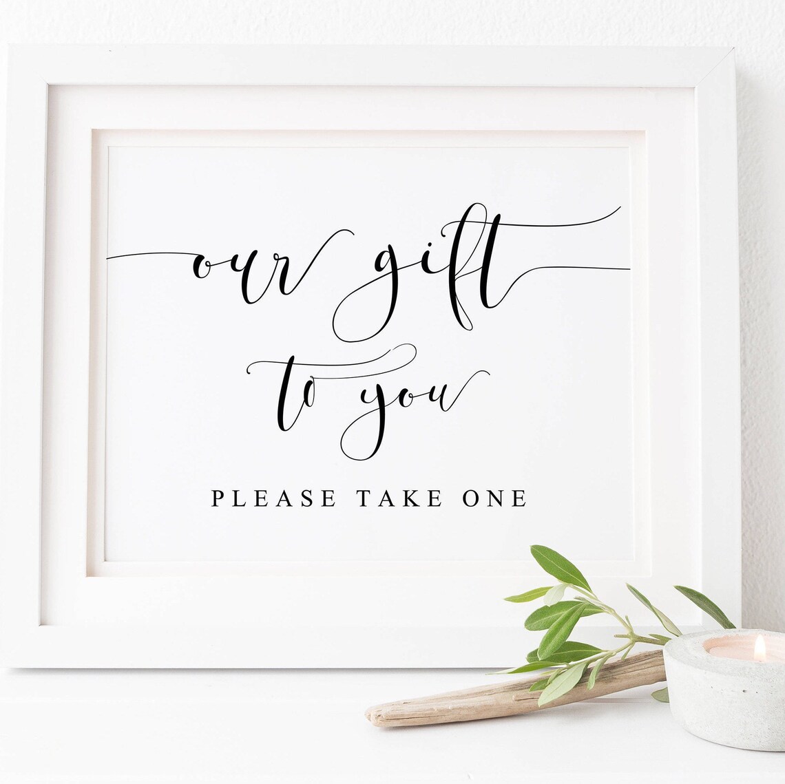 Our Gift To You Wedding Favor Sign, Art Print