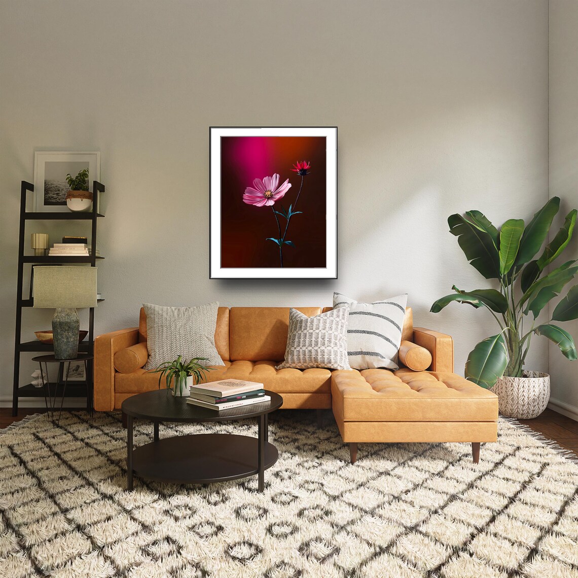 Delicate Pink Flower on Background, Floral Wall Art - Image 2