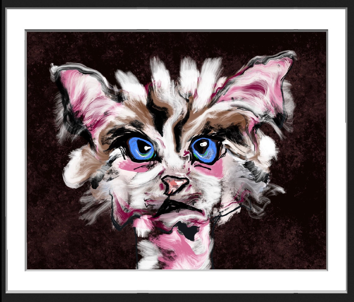 Abstract Cat Wall Art Print - Image 2