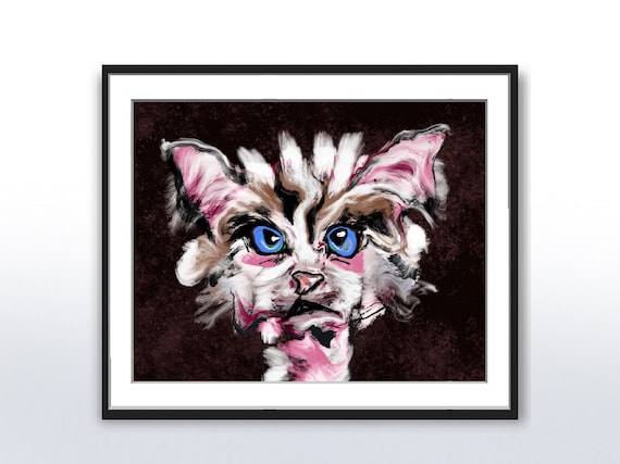 Abstract Cat Wall Art Print
