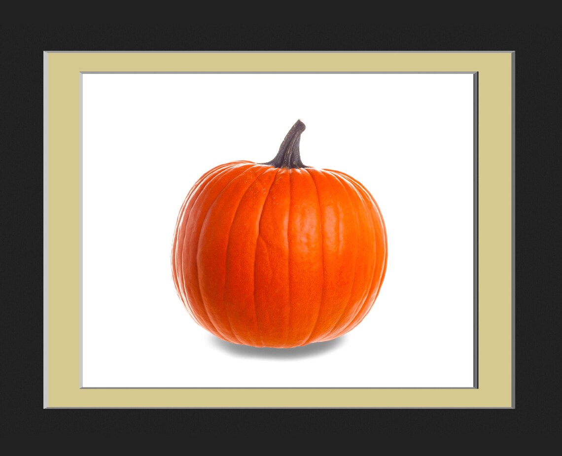 Pumpkin With Shadow, Autumn Wall Art Print - Image 2
