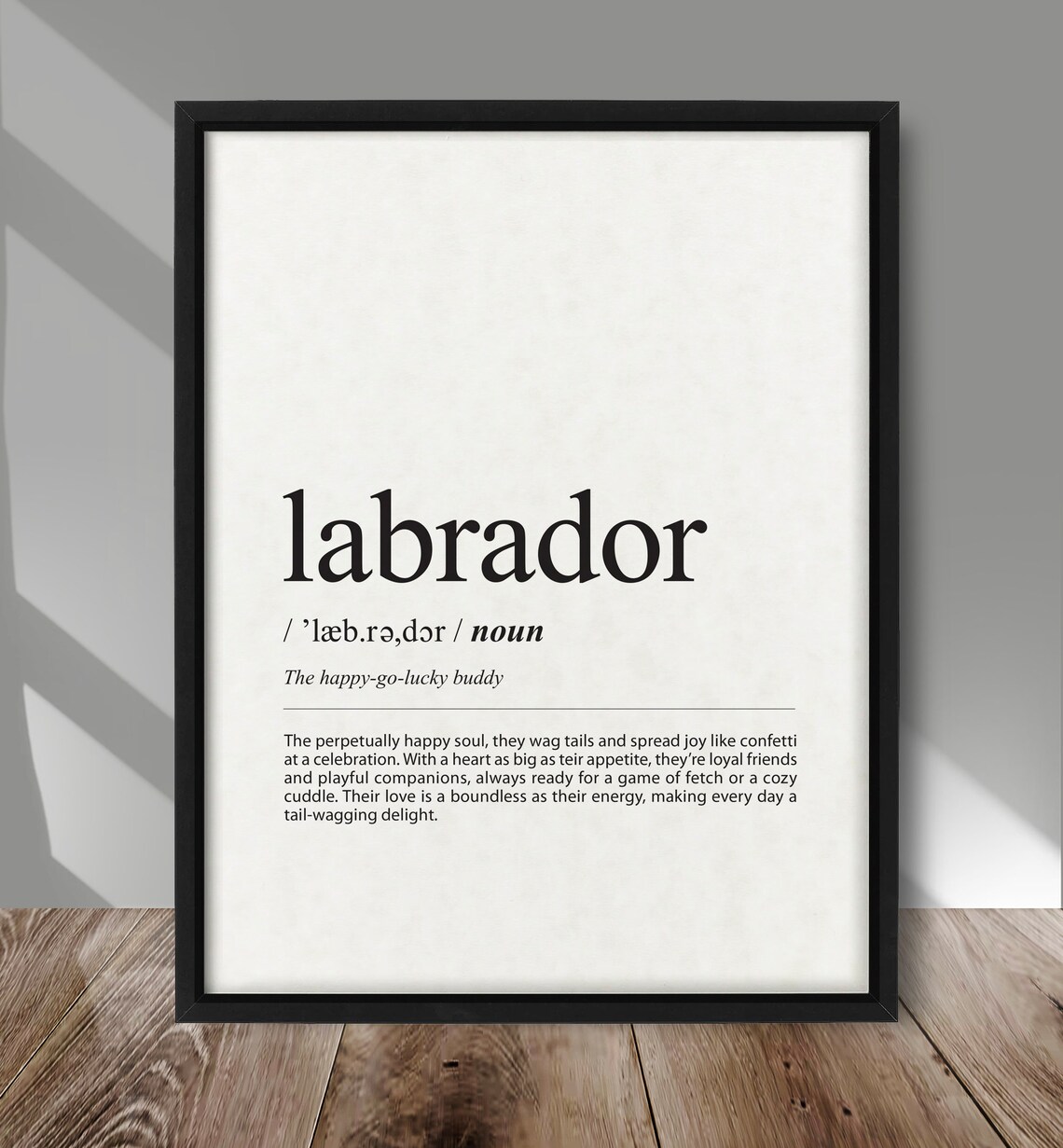 Labrador Definition Poster, Dog Wall Art Print