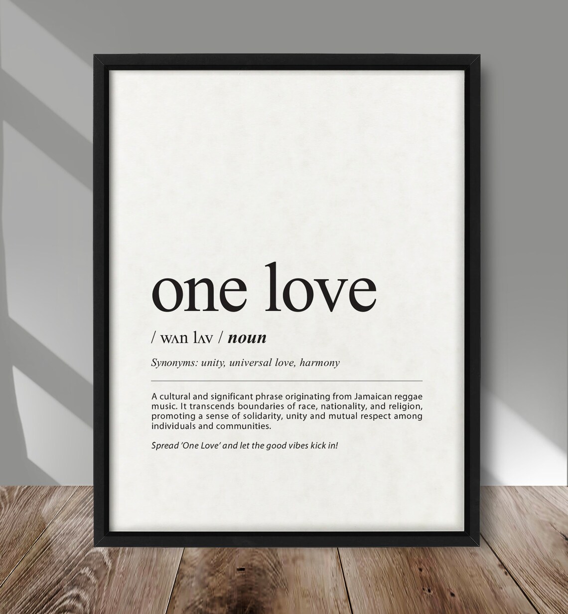 One Love Definition Art Print, Cool Vibe Humor