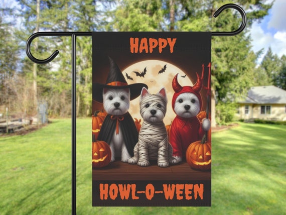 Fall Halloween Westie Art Print, Terrier Lovers