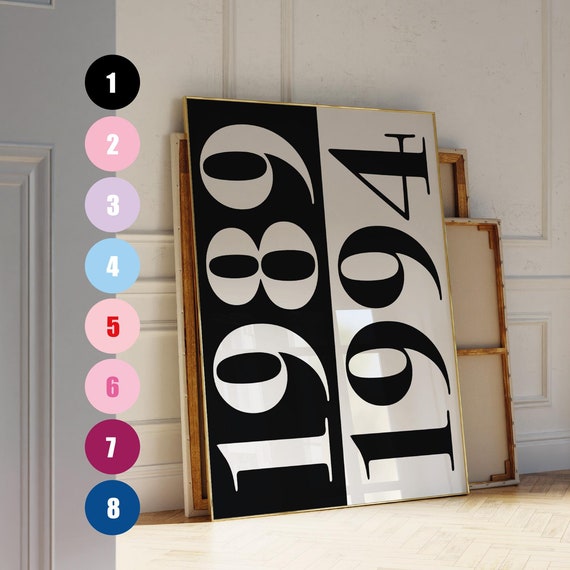 Custom Birth Year Art Poster Custom Year Personalised Year Print Birthday Gift Poster