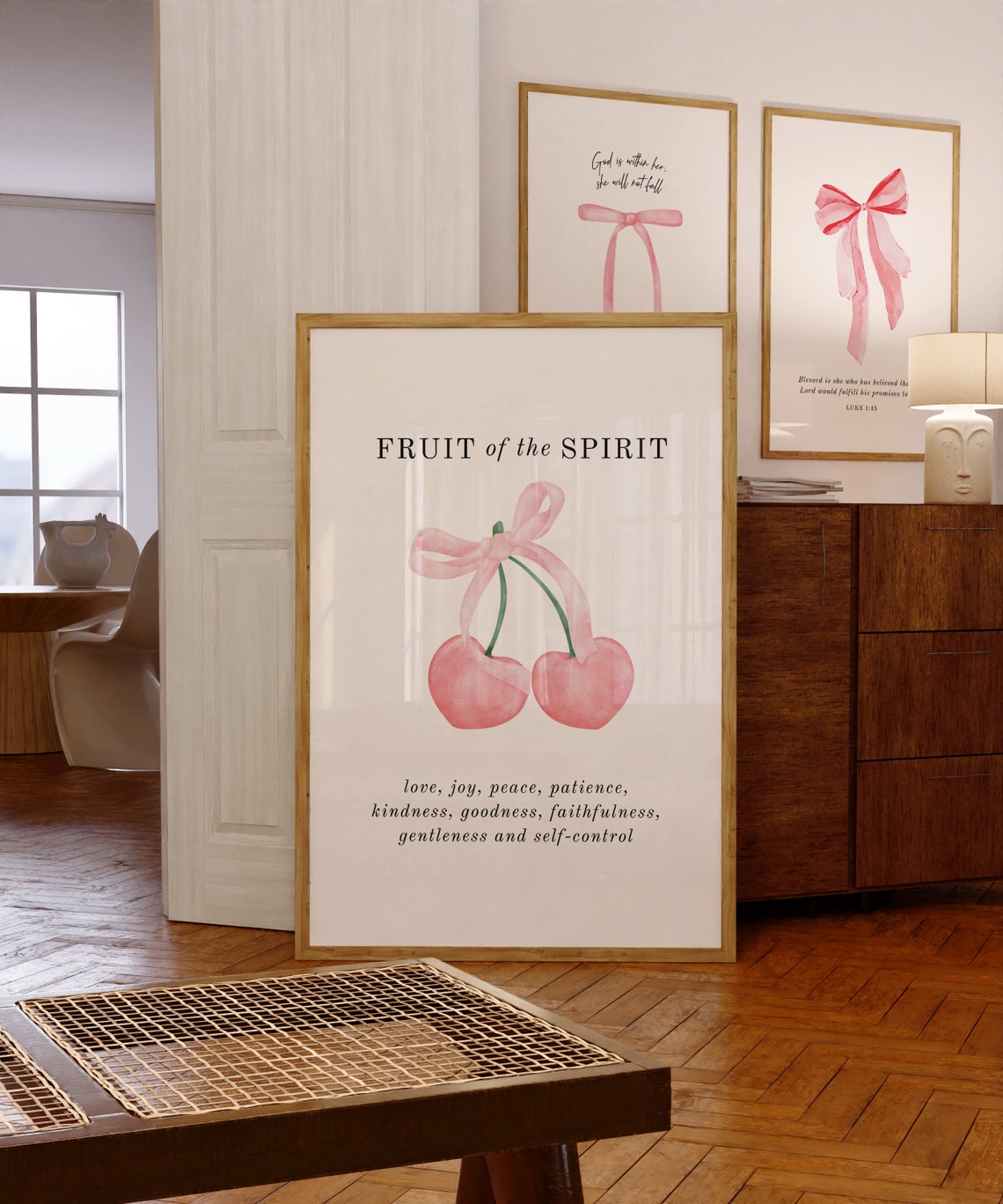 Fruit Of The Spirit Scripture Print, Preppy Christian