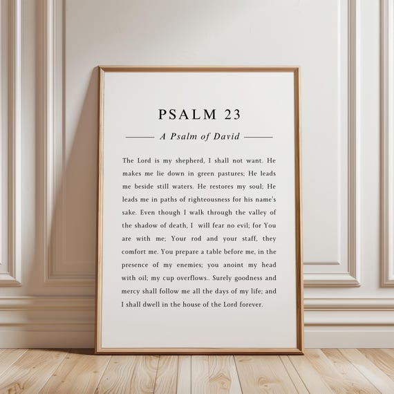 Psalm 23 Bible Verse Art Print, Farmhouse Decor