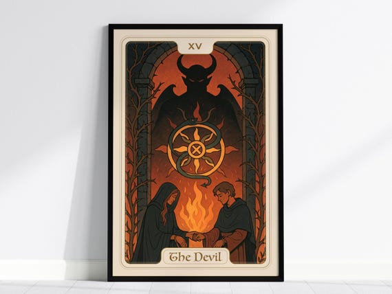 The Devil Tarot Card Gothic Major Arcana Art Print