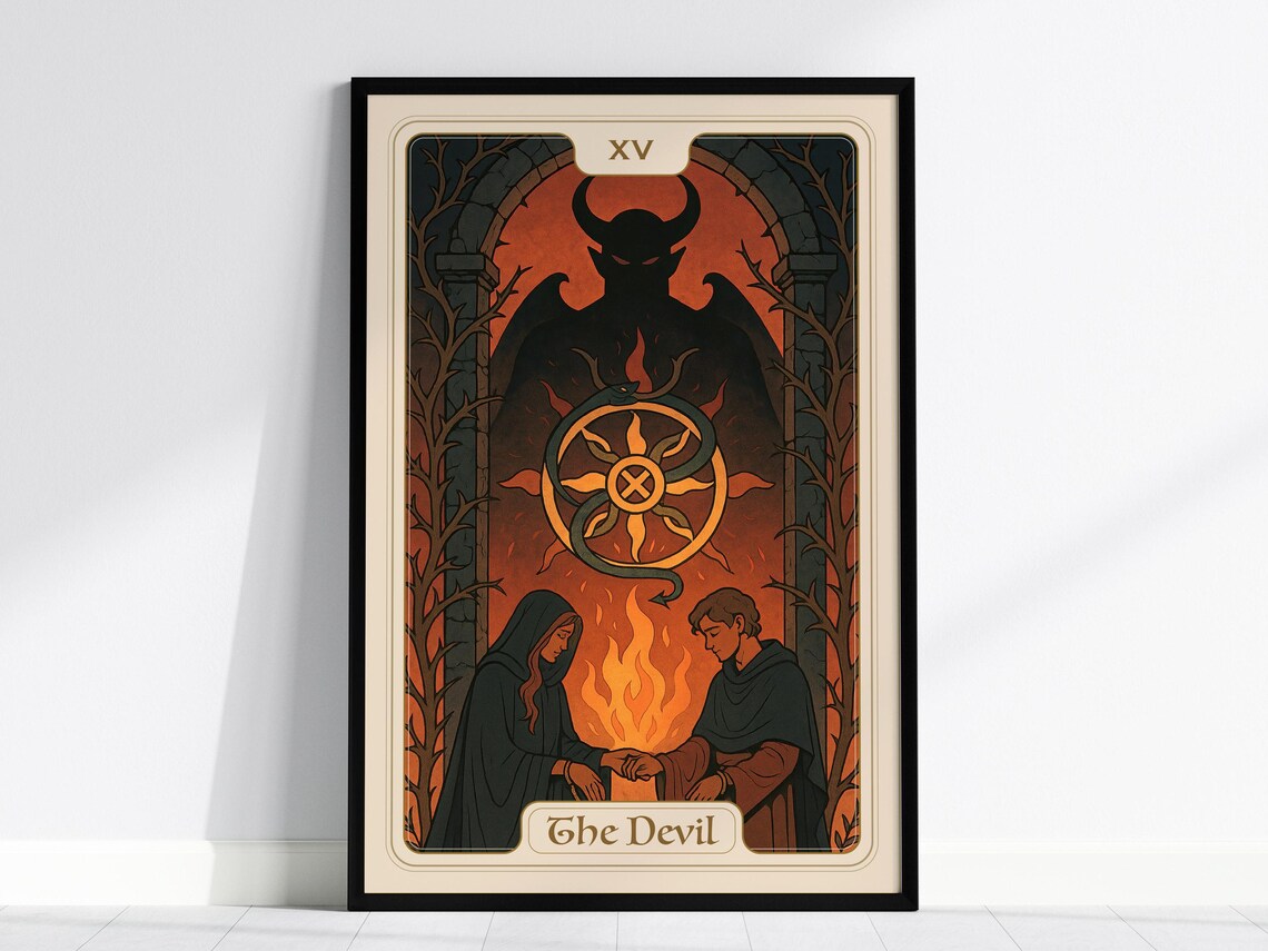 The Devil Tarot Card Gothic Major Arcana Art Print