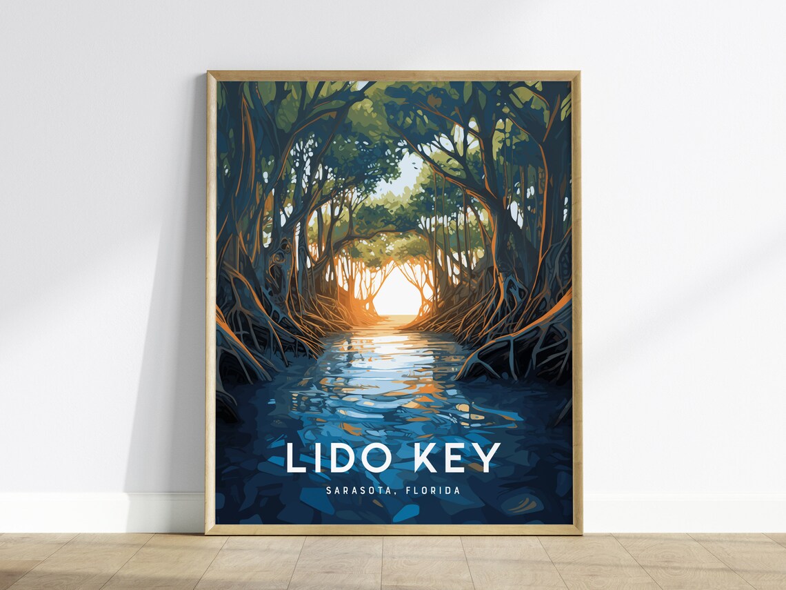 Lido Key Mangrove Tunnel Travel Poster, Sarasota Florida