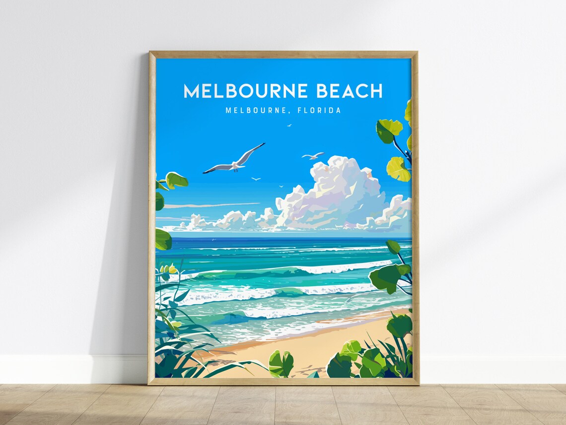 Melbourne Beach Florida Space Coast Travel Poster