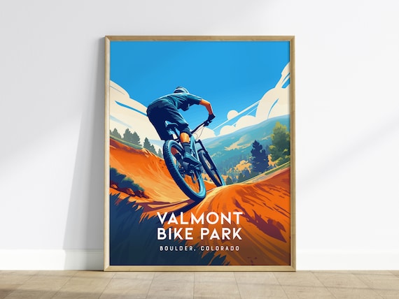 Valmont Bike Park Boulder Colorado Mountain Biker Trail Travel Poster